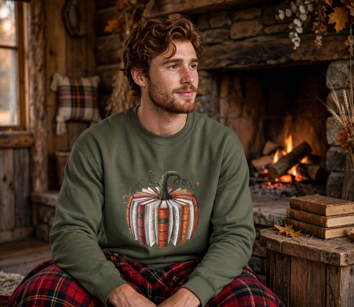 Book Stack Pumpkin Sweatshirt