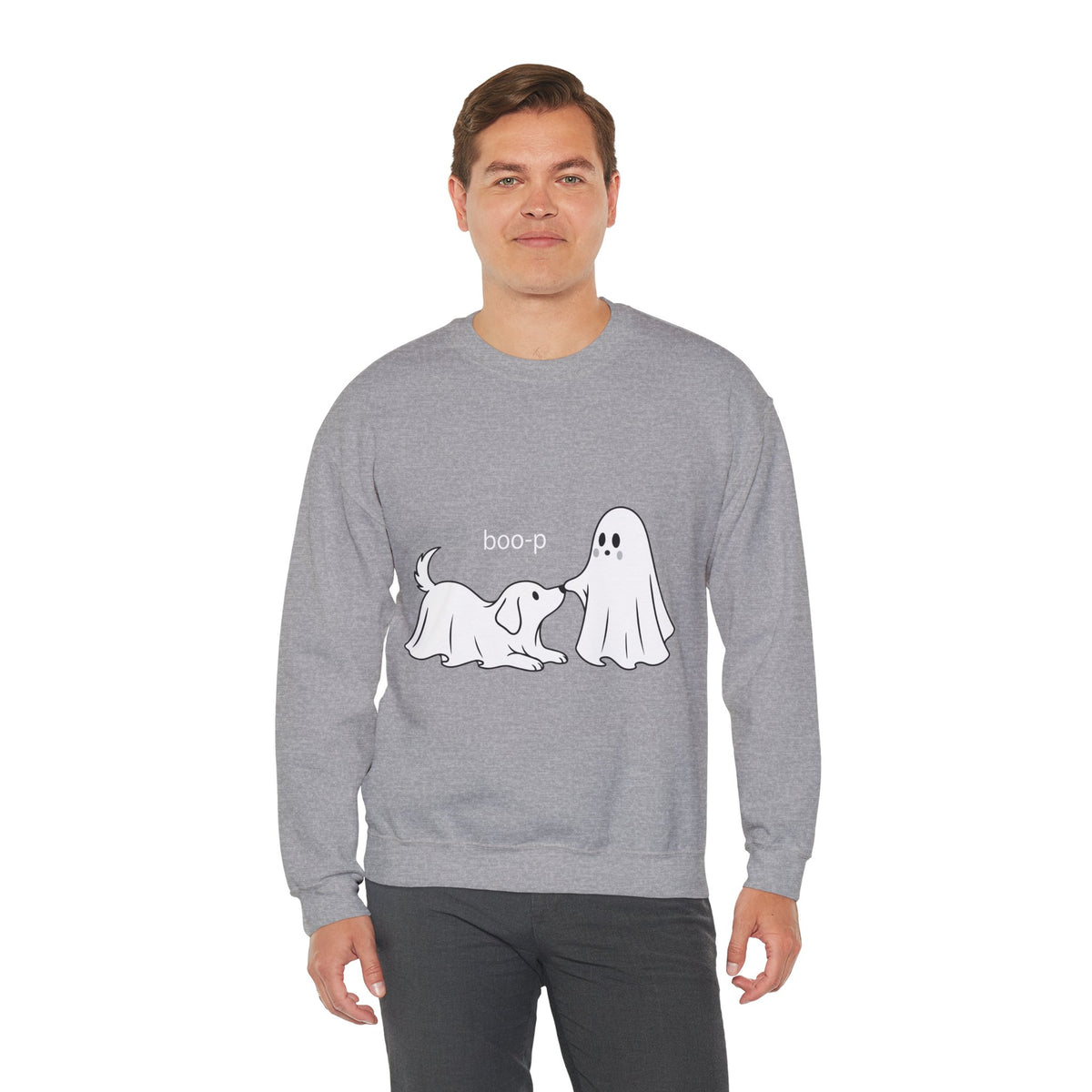 Ghost Dog 'Boop' Crewneck Sweatshirt | Cute Halloween Puppy Design