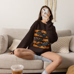 Vintage Halloween Bats sweatshirt | Distressed Bat Trio, Orange Stripes
