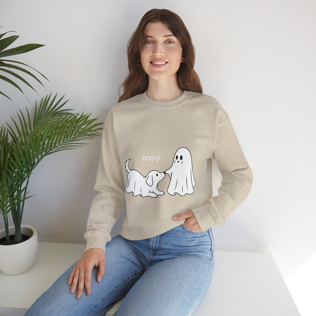 Ghost Dog 'Boop' Crewneck Sweatshirt | Cute Halloween Puppy Design