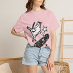 Vintage Y2K Skateboard Cat Shirt 90s aesthetic vintage kitten tee, mori kei top, rockstar gf aesthetic, retro grunge coquette skater