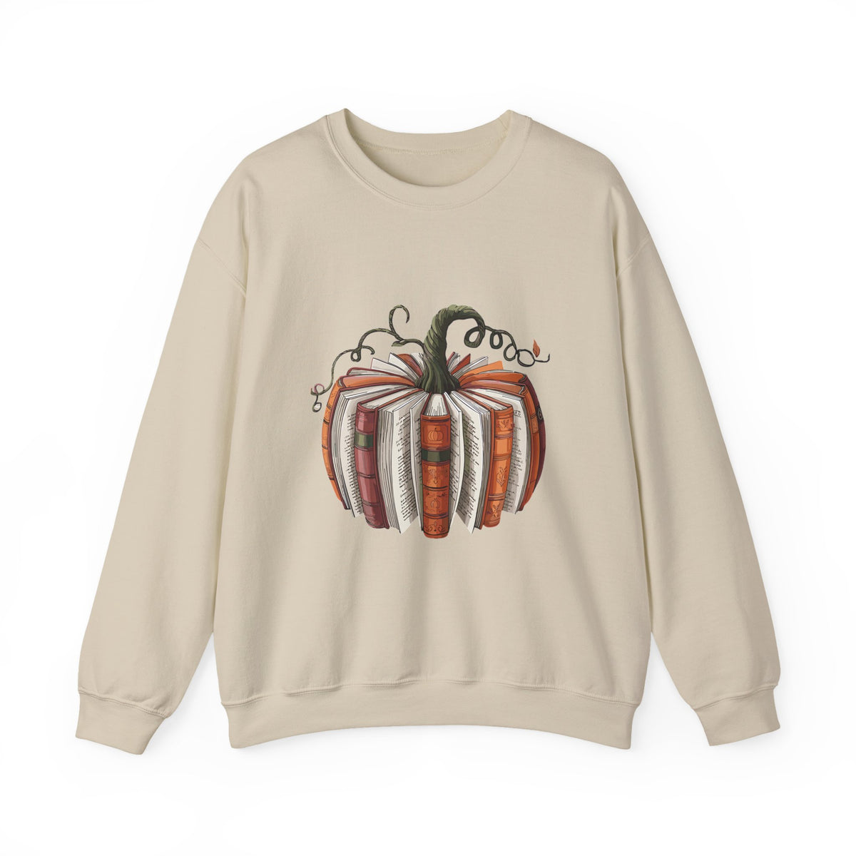 Book Stack Pumpkin Sweatshirt | Autumn Reading Fall Decor