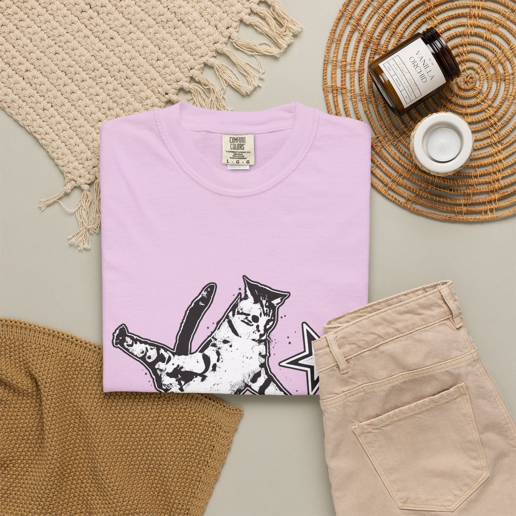 Vintage Y2K Skateboard Cat Shirt 90s aesthetic vintage kitten tee, mori kei top, rockstar gf aesthetic, retro grunge coquette skater