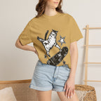 Vintage Y2K Skateboard Cat Shirt 90s aesthetic vintage kitten tee, mori kei top, rockstar gf aesthetic, retro grunge coquette skater
