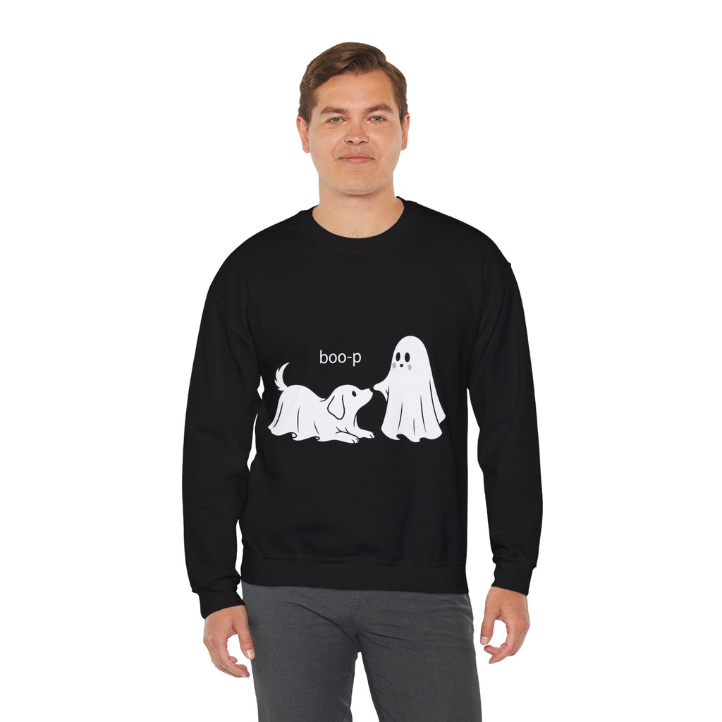 Ghost Dog 'Boop' Crewneck Sweatshirt | Cute Halloween Puppy Design