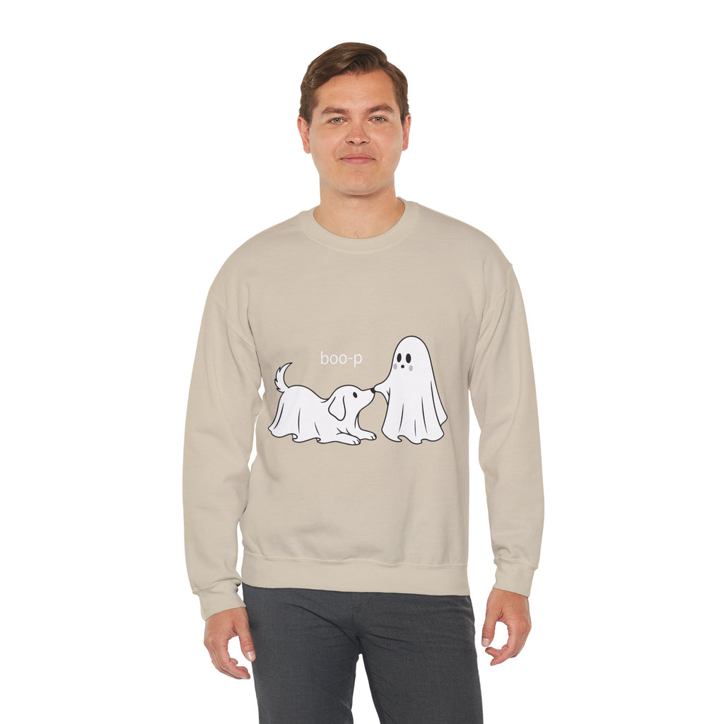 Ghost Dog 'Boop' Crewneck Sweatshirt | Cute Halloween Puppy Design