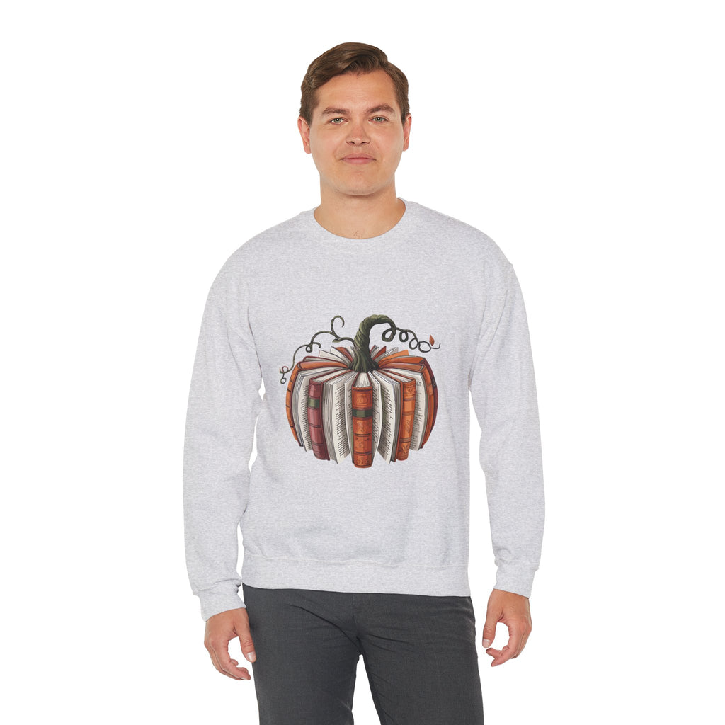 Book Stack Pumpkin Sweatshirt | Autumn Reading Fall Decor