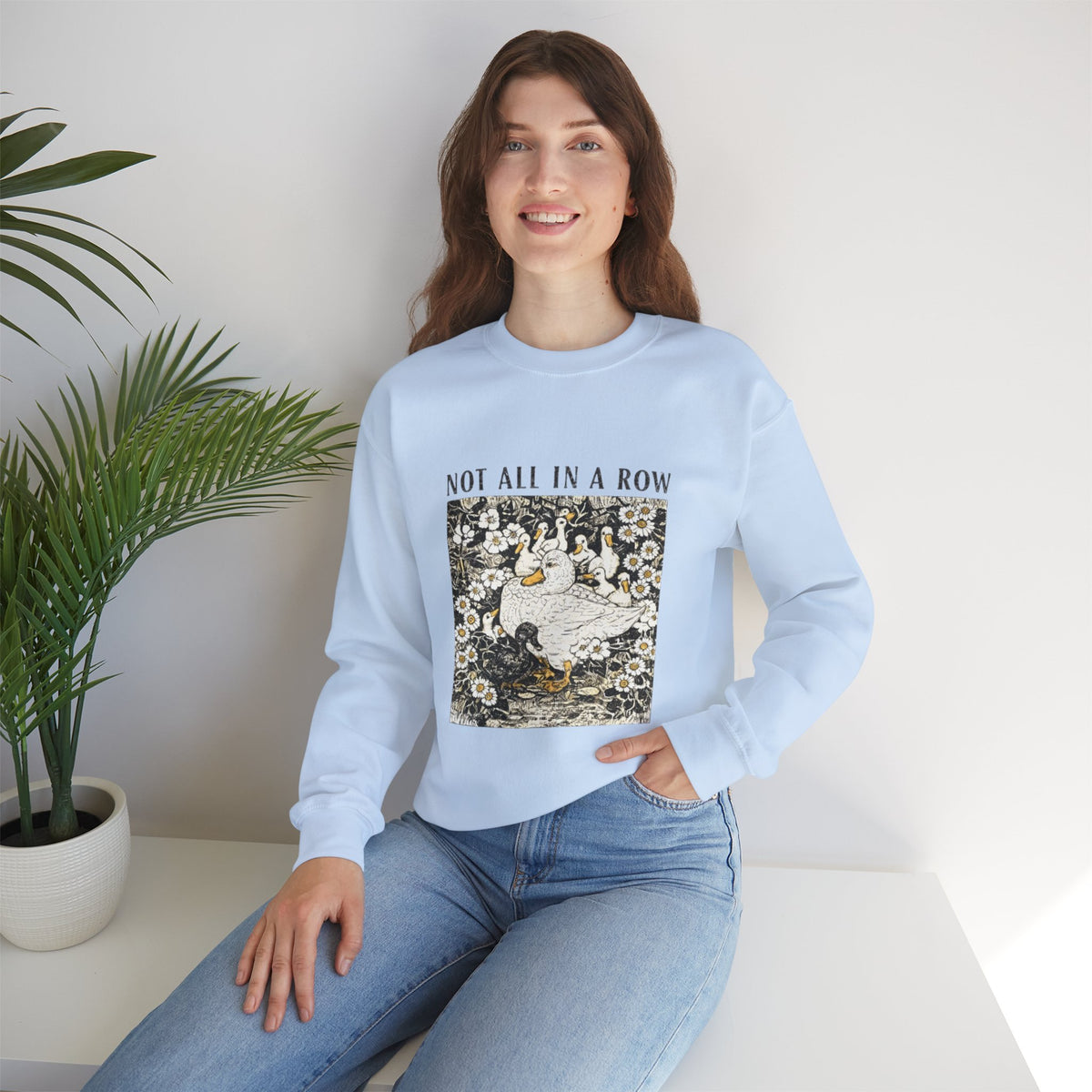 Not All In A Row Sweatshirt, Funny Duck Sweatshirt, Vintage Duckling Crewneck, Duck Lover Gift, Cute Farm Animal Shirt, Gift for Her