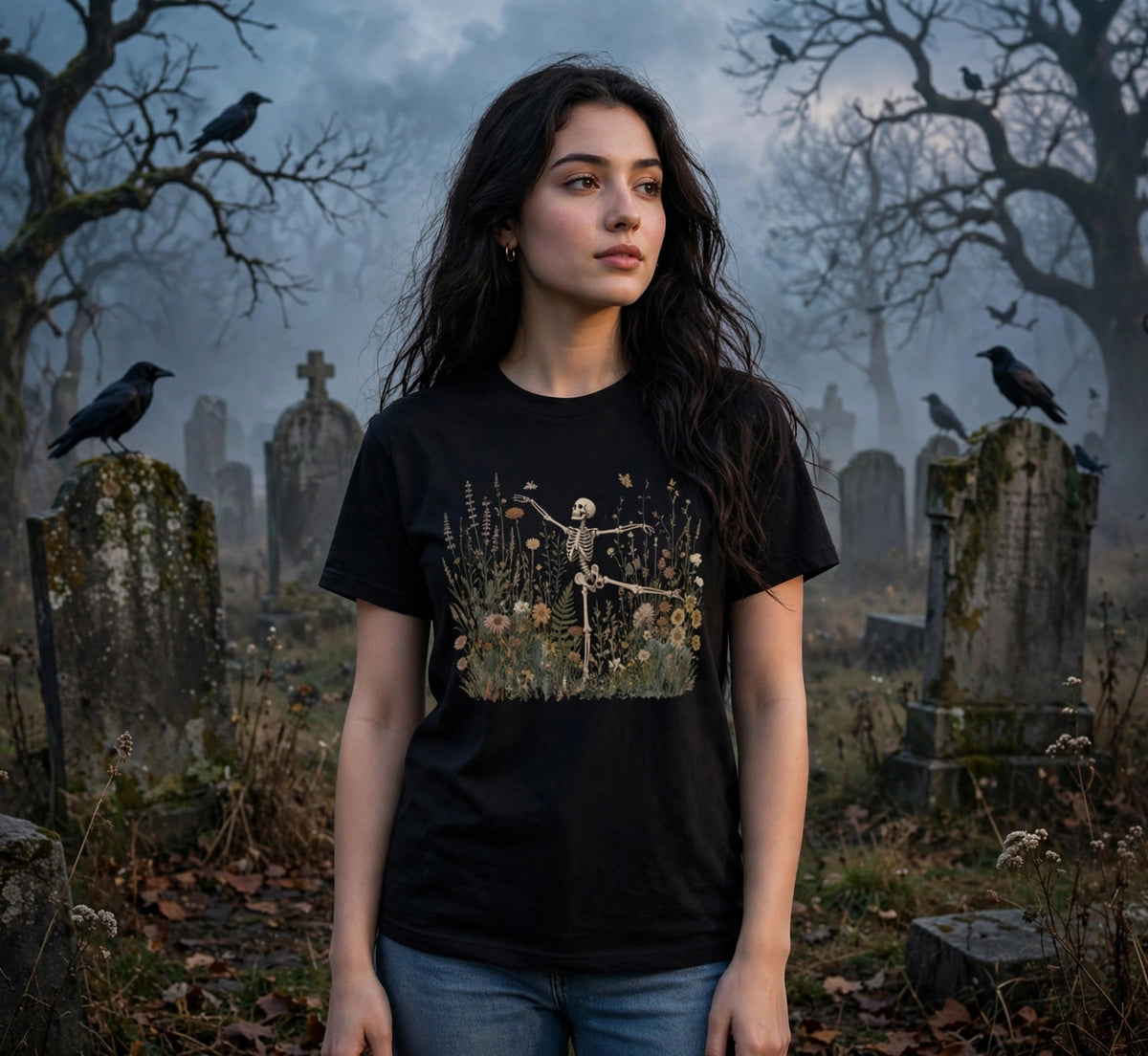 Dancing Skeleton Wildflower T-Shirt