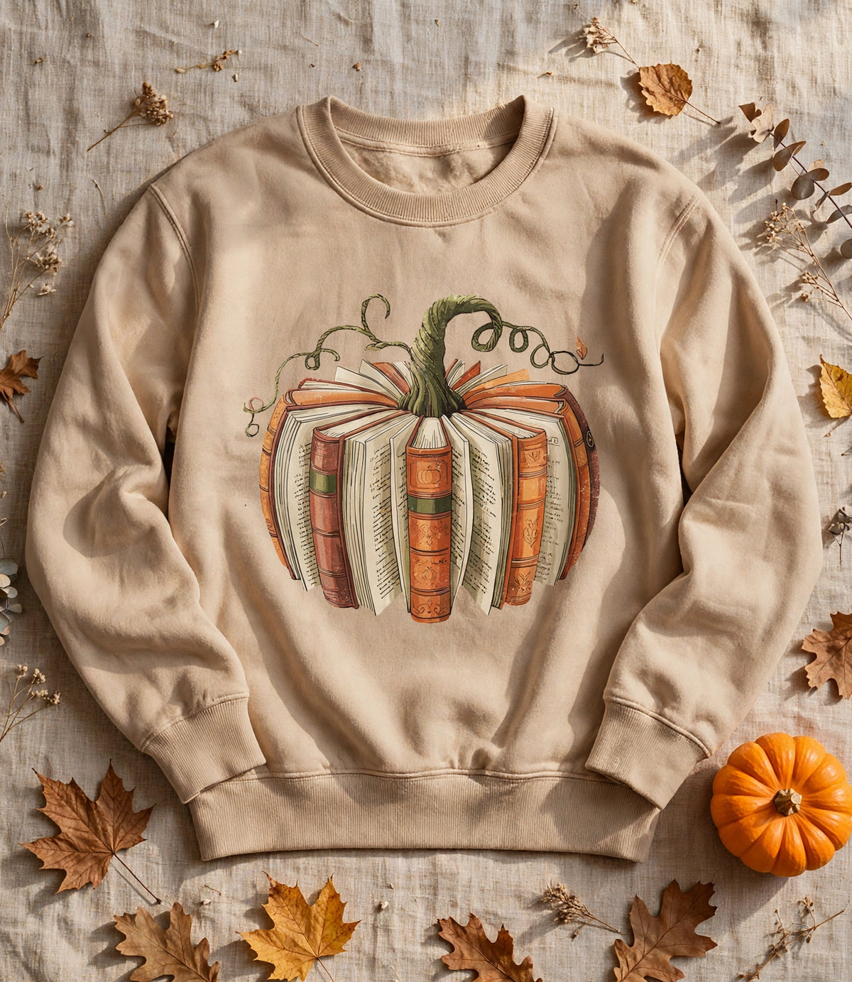 Book Stack Pumpkin Sweatshirt