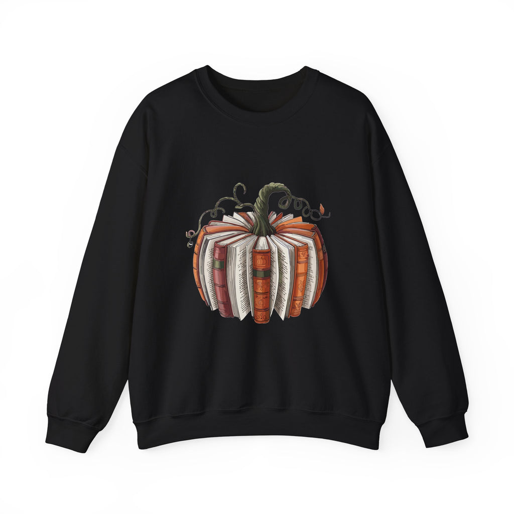 Book Stack Pumpkin Sweatshirt | Autumn Reading Fall Decor