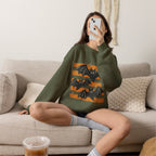 Vintage Halloween Bats sweatshirt | Distressed Bat Trio, Orange Stripes