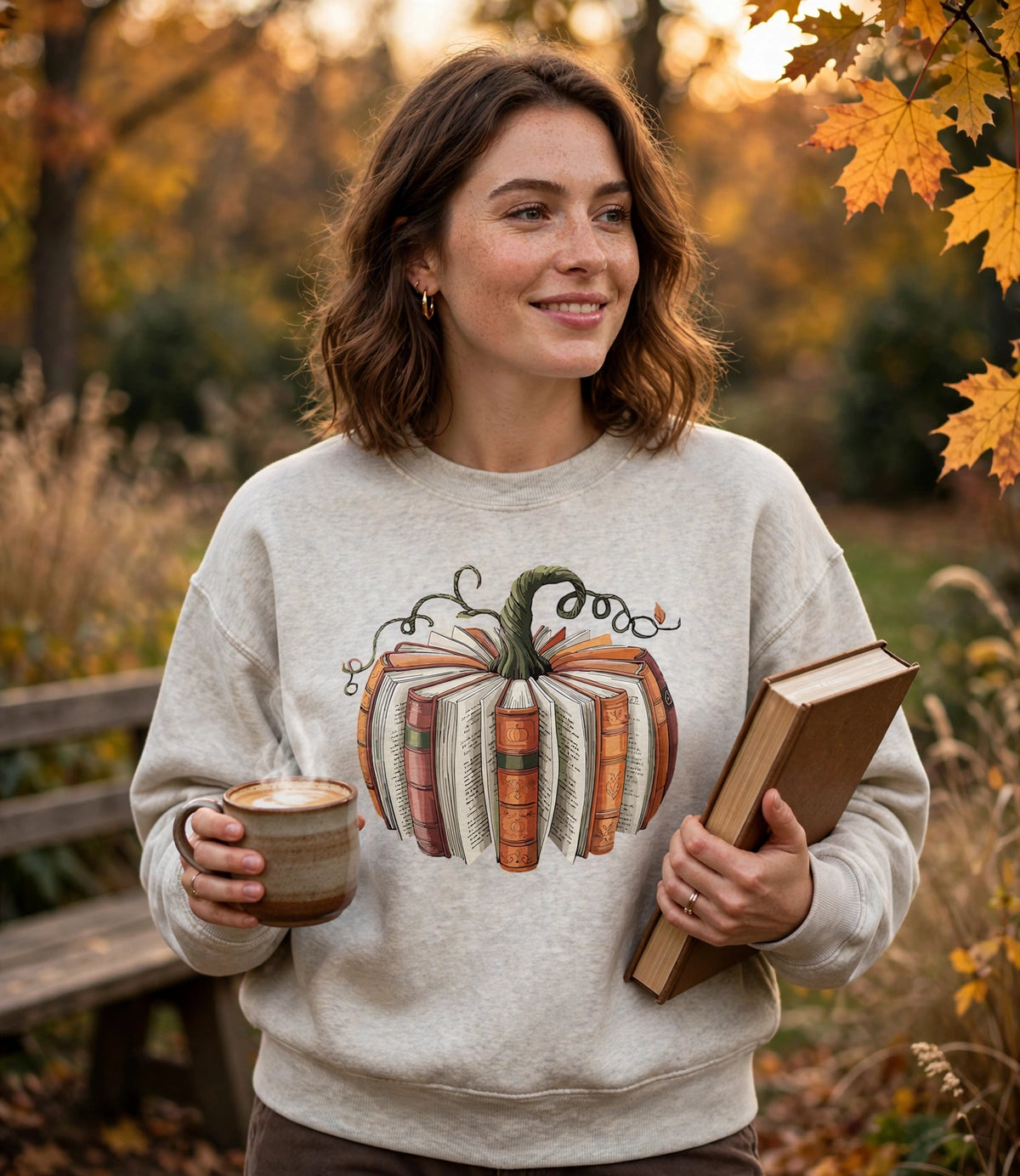 Book Stack Pumpkin Sweatshirt