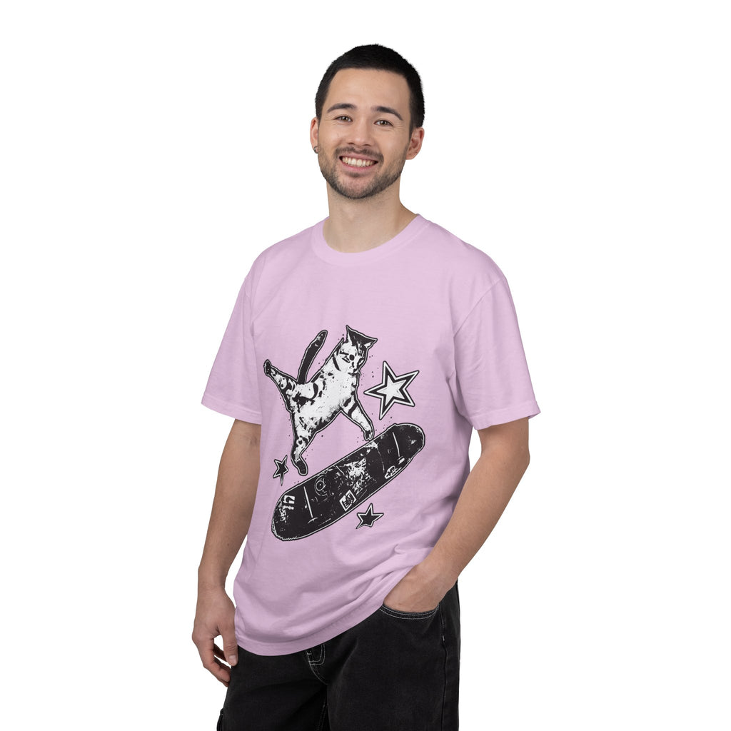 Vintage Y2K Skateboard Cat Shirt 90s aesthetic vintage kitten tee, mori kei top, rockstar gf aesthetic, retro grunge coquette skater