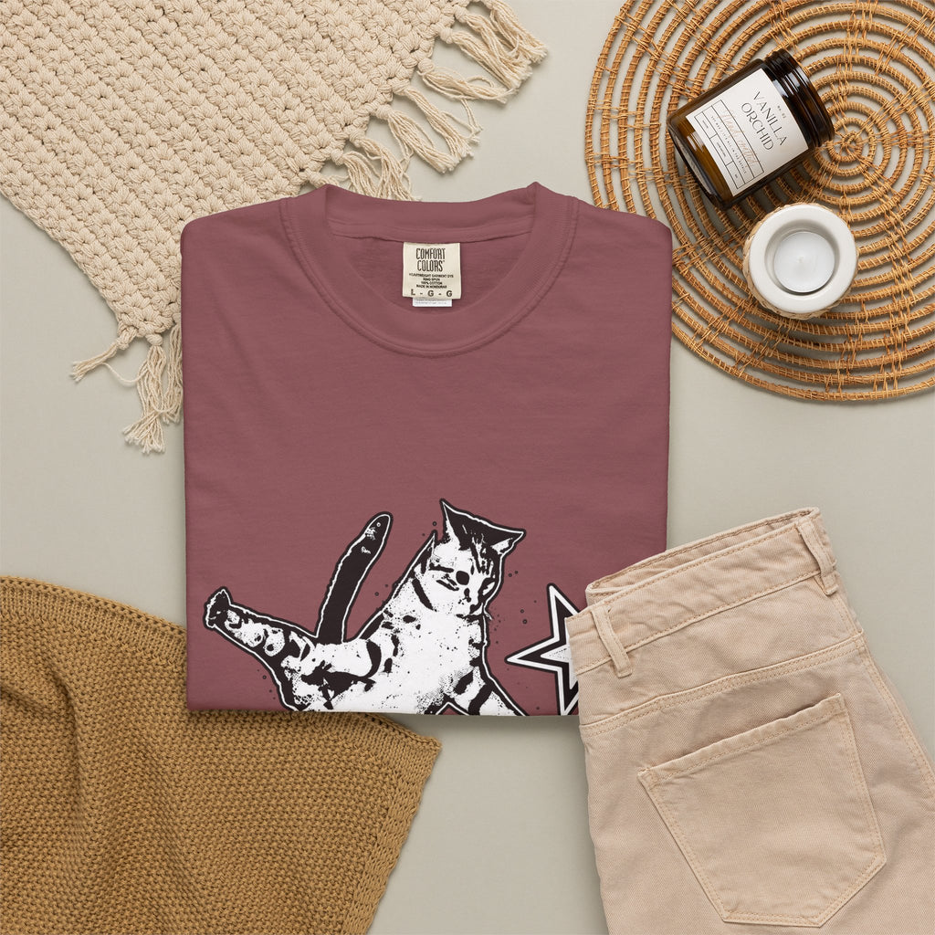 Vintage Y2K Skateboard Cat Shirt 90s aesthetic vintage kitten tee, mori kei top, rockstar gf aesthetic, retro grunge coquette skater