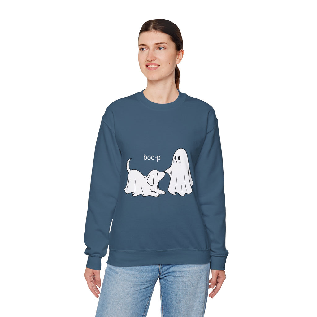 Ghost Dog 'Boop' Crewneck Sweatshirt | Cute Halloween Puppy Design