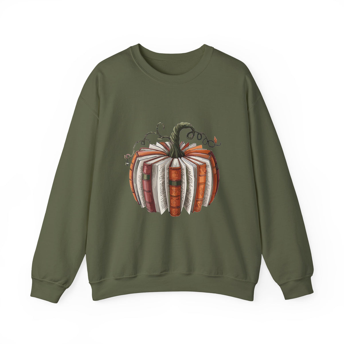 Book Stack Pumpkin Sweatshirt | Autumn Reading Fall Decor