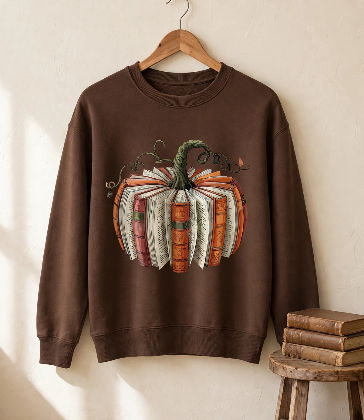 Book Stack Pumpkin Sweatshirt
